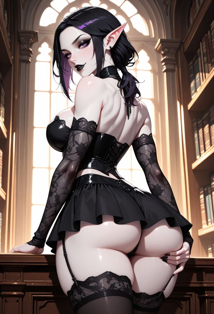 Goth Elf in the Library - #3