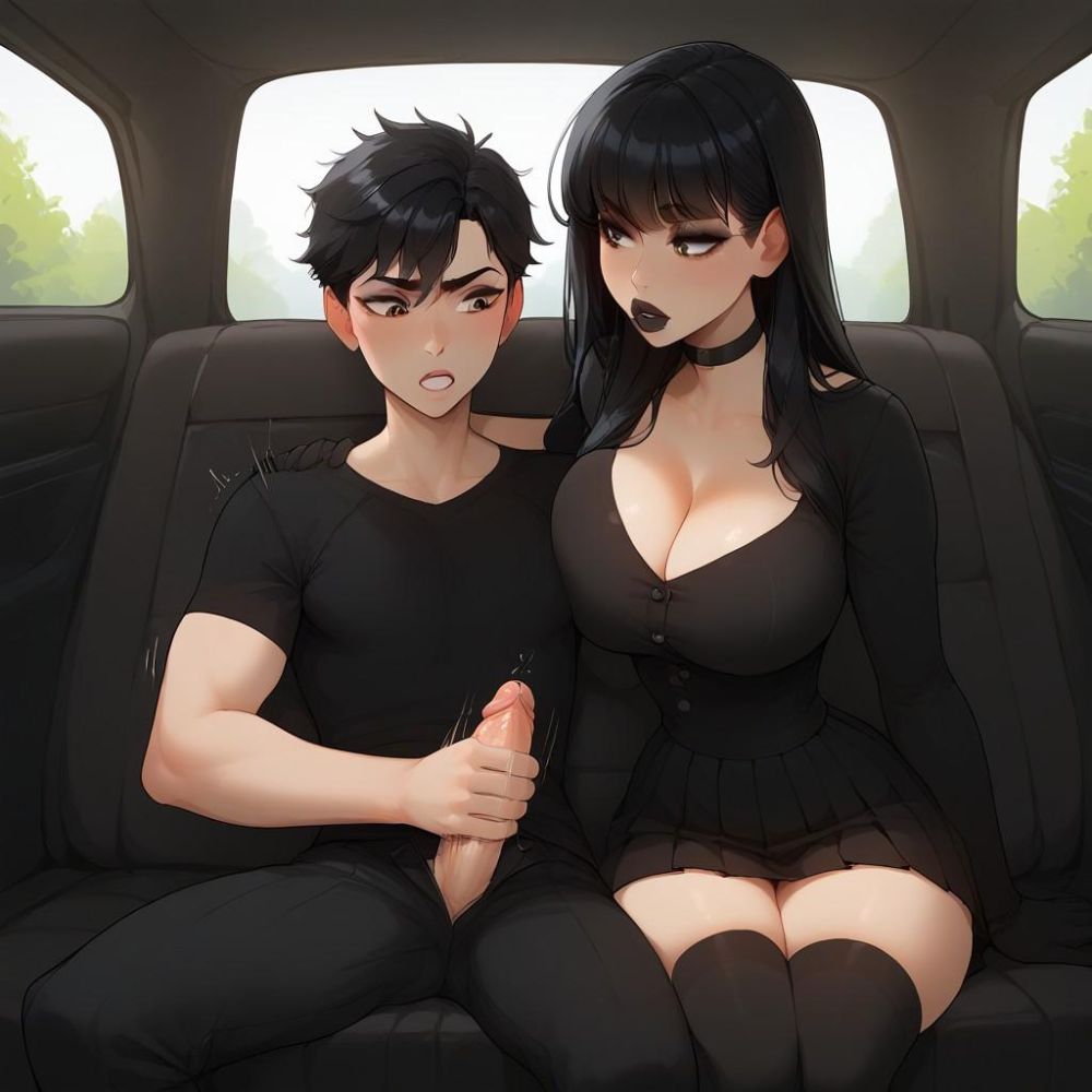 Goth girl in the car - #2