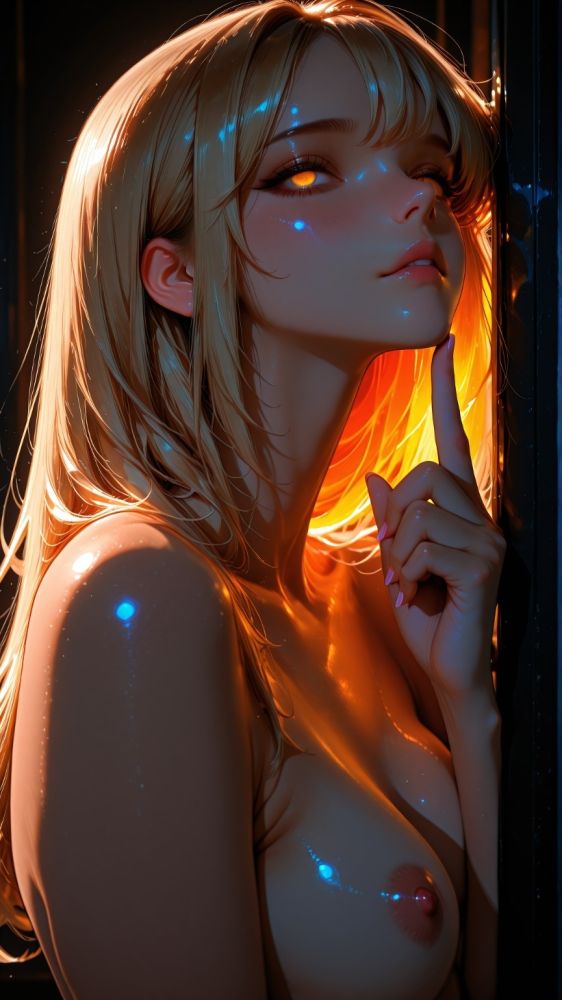 glowing orange eyes - #5