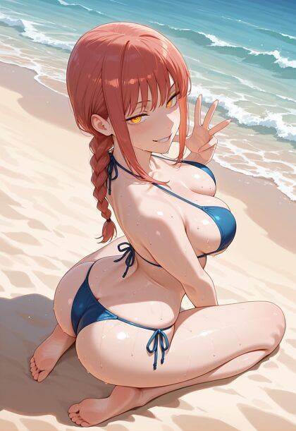 Makima photo shoot on the beach - #5