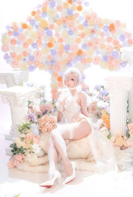 Japanese cosplay model exposes her amazing body in her lace dress & heels - #3