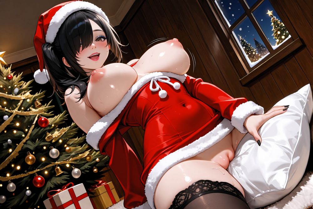 (Explicit NSFW): Cute brunette and her 'special pillow' New Year’s and x mas' Remastered. - #9