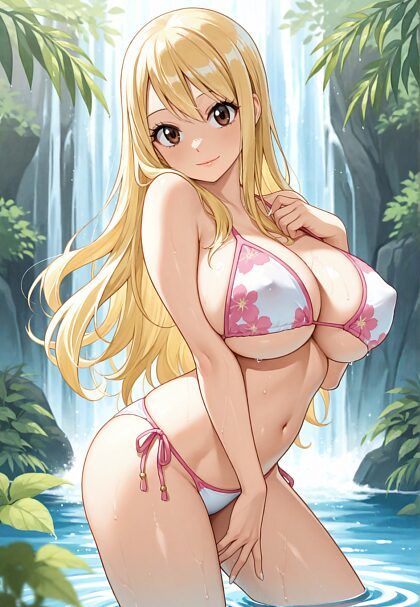Lucy wears a colorful bikini - #1