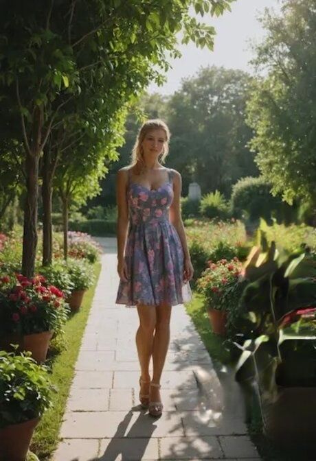 AI generated bombshell Alex Nova shows her curves & fucks in the garden - #2