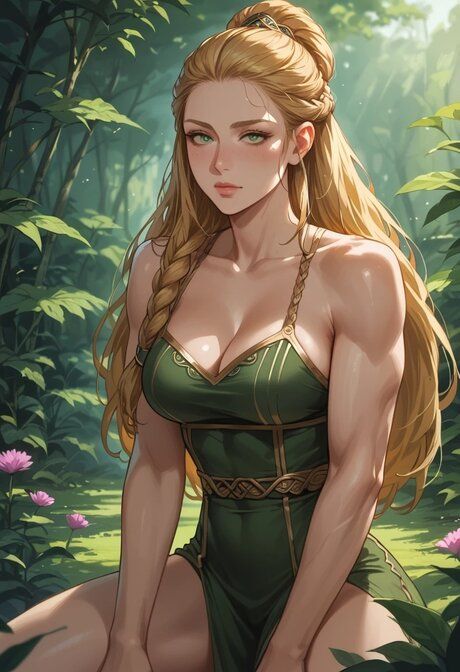 AI generated blonde babe reveals her great juggs and takes a boner anally - #3