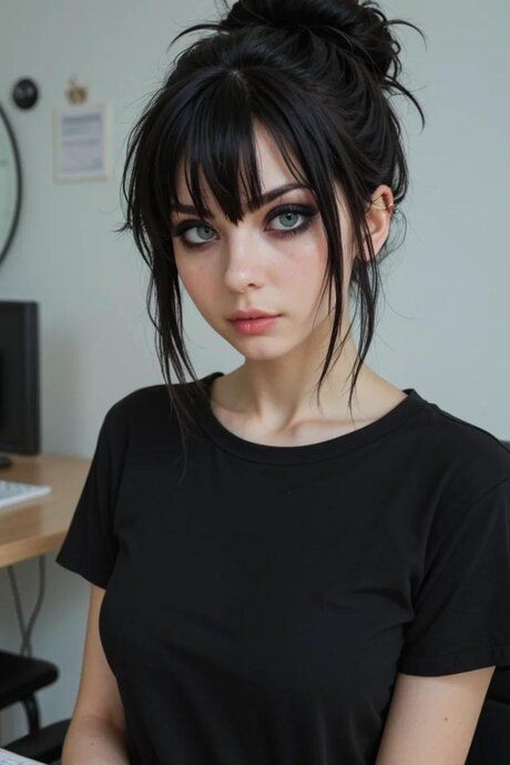 AI generated brunette with striking eyes has POV sex with a long cock - #8
