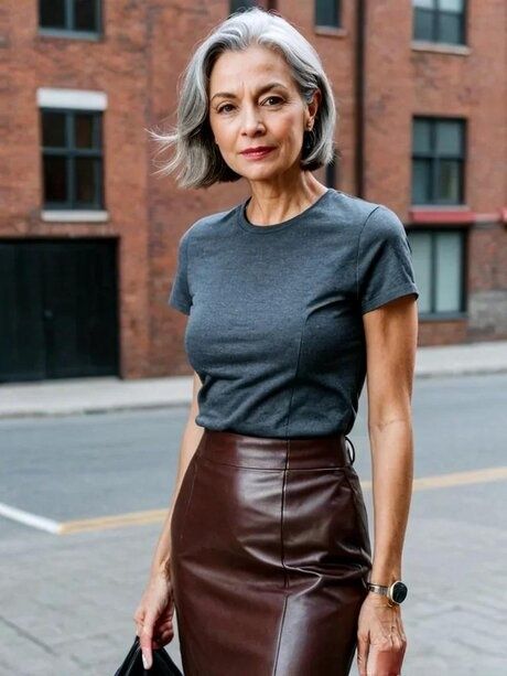 Gorgeous AI generated granny Betty Graham poses in her hot outfits outdoors - #2