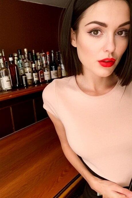 AI generated babe with red lipstick Lin Wei poses in her solo compilation - #2