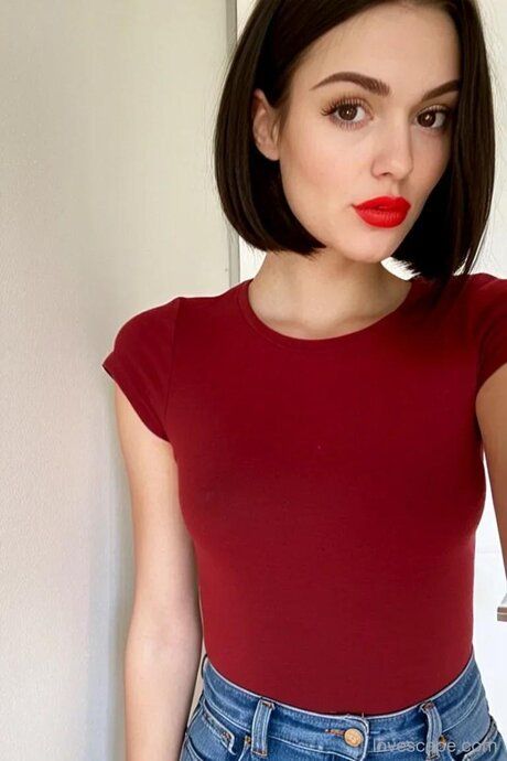 AI generated babe with red lipstick Lin Wei poses in her solo compilation - #7
