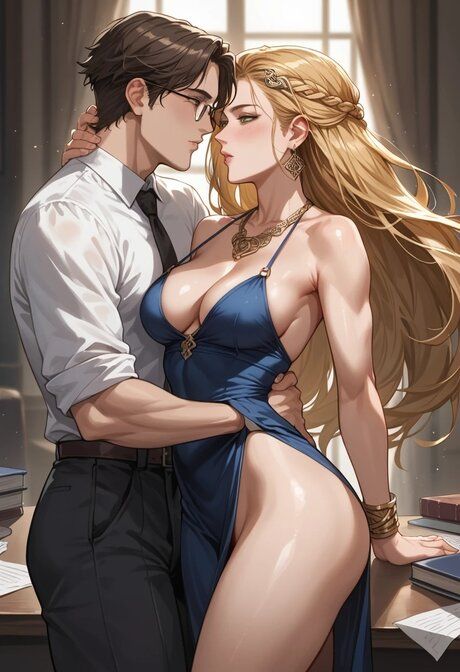 Animated MILF in glasses Skaisdttir reveals her big tits and blows a knob - #5