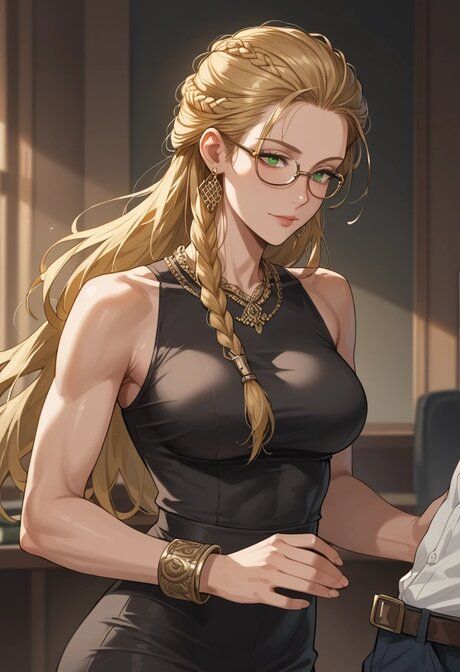 Animated MILF in glasses Skaisdttir reveals her big tits and blows a knob - #9