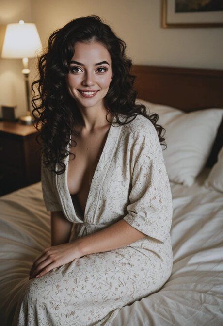 Beautiful AI generated model Madison Campbell rides a stiff rod in the bedroom - #2