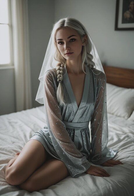 Blonde AI generated elf Aislinga Umbra posing and fucking in the bedroom - #1
