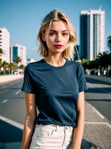 AI generated blonde beauty models fully clothed at various locations - #4