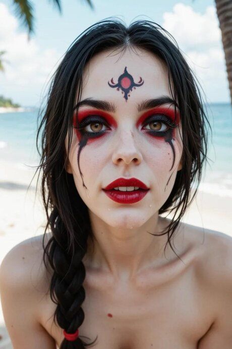 Dark haired teen gets banged on a beach after showing her naked body - #7