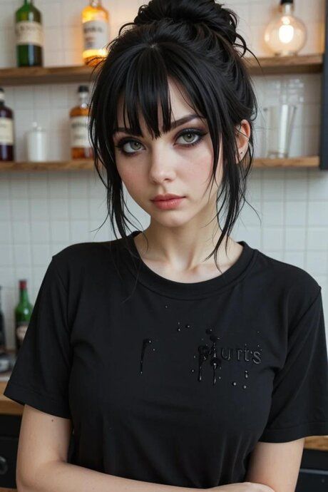 AI generated brunette waitress Licana gets fucked at her workplace - #6