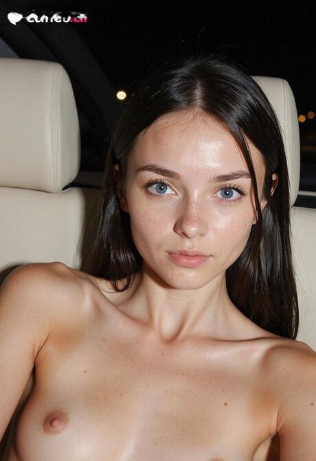 Pretty brunette teen is alluring a guy in a car before getting naked - #6