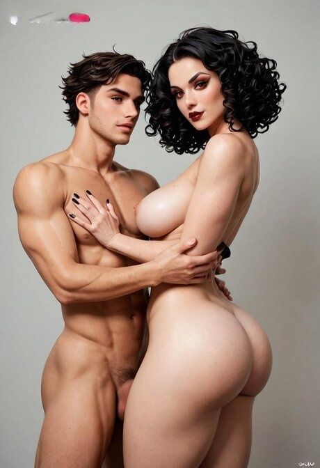 Hot brunette with red lips sports a massive butt during AI generated sex - #3