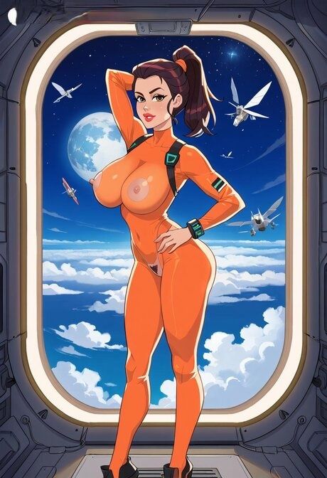 Hot pilot exposes her big boobs and bare ass while at work in the cockpit - #7