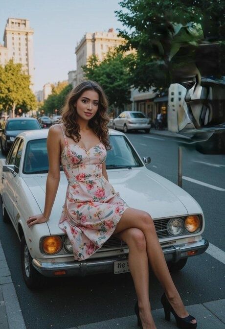Beautiful AI generated girl has sex while naked on a city street - #5