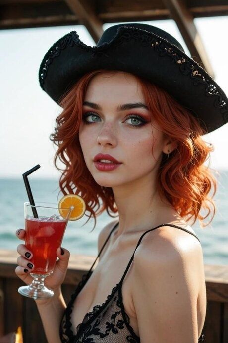 AI generated redhead sports a pirate hat during POV sex while at sea - #2