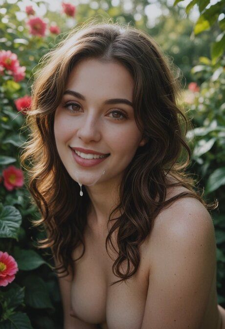 Beautiful AI generated girl engages in POV sex in a flower garden - #2