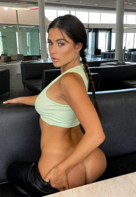 AI generated brunette Anna teases with her hot body in her compilation - #14