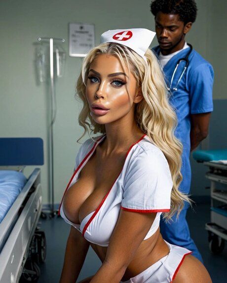 Smoking hot blonde MILF nurse Thalia Wright gets blacked in a hospital - #2