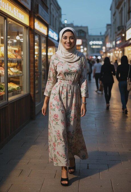 AI generated woman sports a hijab while having sex on a city street - #4