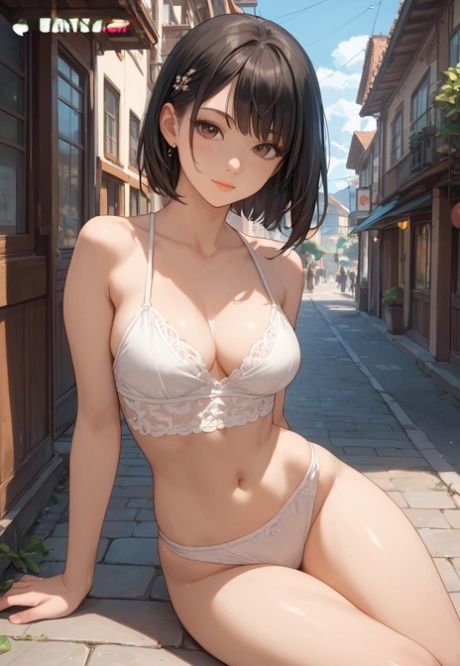 AI generated Asian girl with big tits goes nude on a street and in a car - #5