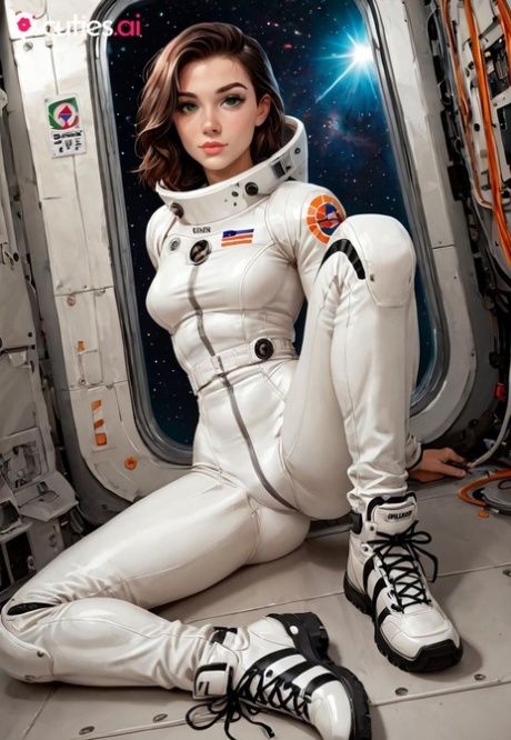 AI generated astronaut frees her skinny body from her suit while at work - #2