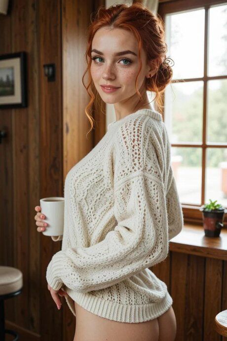 Cute redheaded AI babe poses naked and takes a monster dick anally - #1