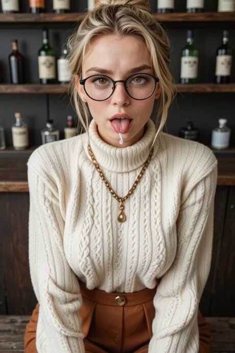 Blonde girl with glasses and a big butt has sex with a large cock - #9