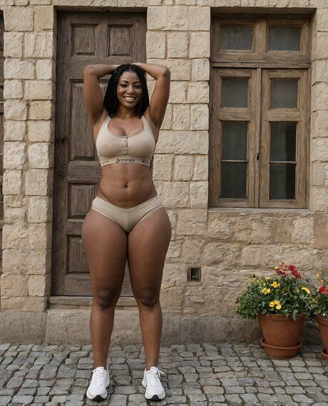 Thick black girl gets completely naked outside of a historic building - #2