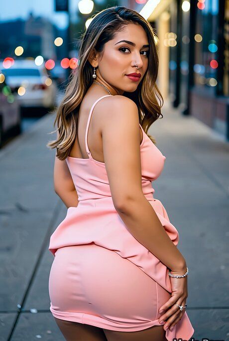 Latina MILF strips down to her birthday suit on a busy sidewalk - #6