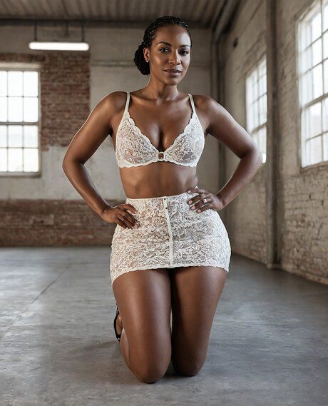 Hot black girl with an athletic build poses in a variety of outfits - #6