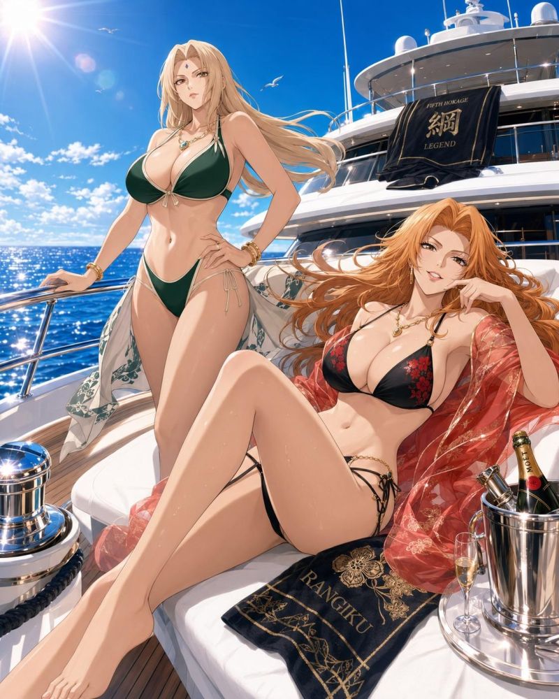 Mature Beach Fun with Tsunade & Rangiku - #9