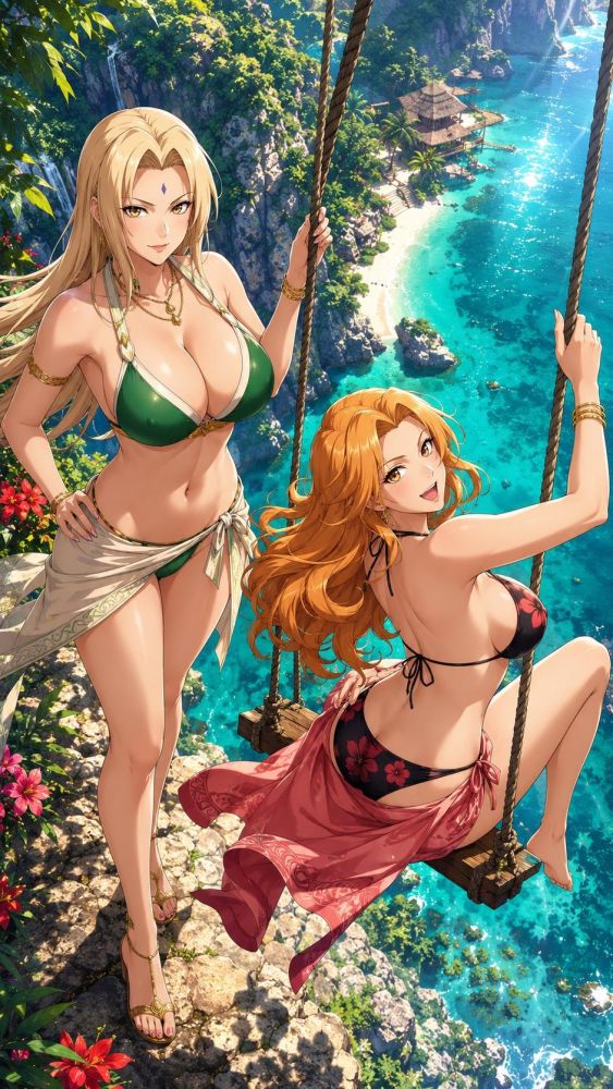 Mature Beach Fun with Tsunade & Rangiku - #3