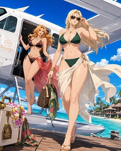 Mature Beach Fun with Tsunade & Rangiku - #25