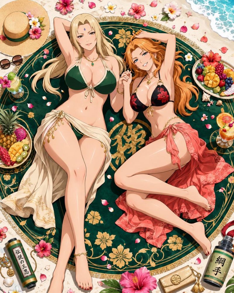 Mature Beach Fun with Tsunade & Rangiku - #19