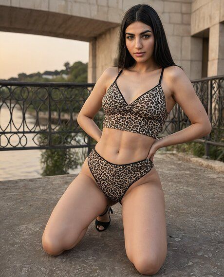 Dark-haired beauty strips down to her birthday suit on a riverside walkway - #7