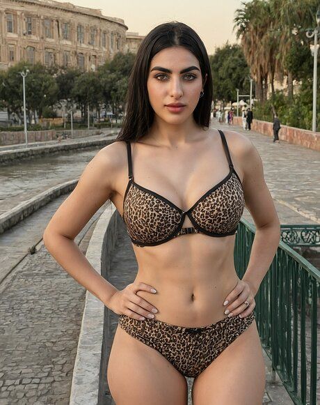 Dark-haired beauty strips down to her birthday suit on a riverside walkway - #1