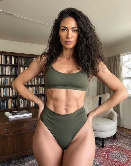 Athletic brunette strips down to her birthday suit in a library - #8