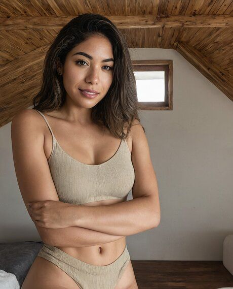 Hot girl with perky tits and a flat stomach gets totally naked in a loft - #8