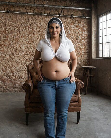 Two fat women model totally naked in a warehouse after changing outfits - #3
