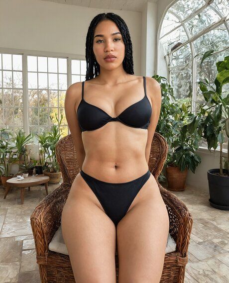 Hot brunette with a flat chest gets totally naked in a sunroom - #5