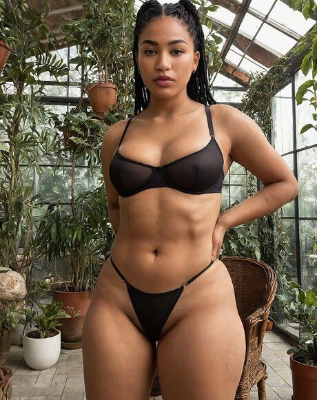 Hot brunette with a flat chest gets totally naked in a sunroom - #10