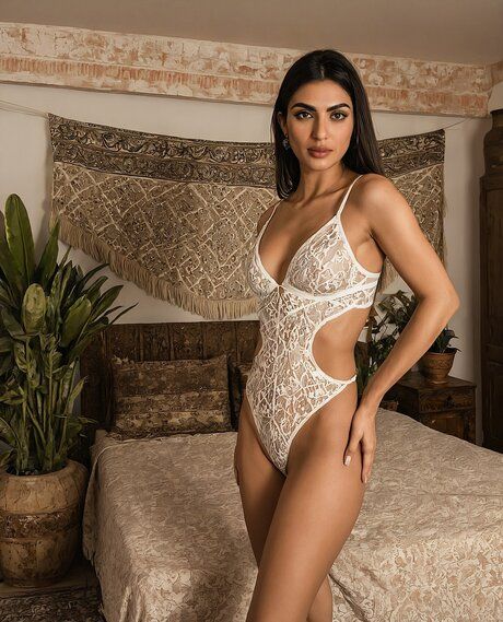 Pretty girl with a flat chest doffs white lingerie to pose nude - #5