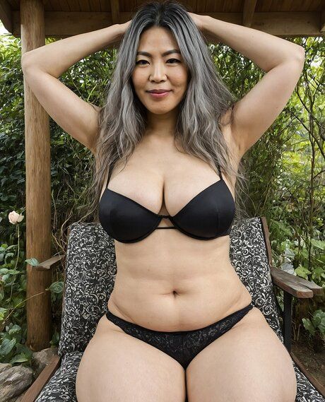 Solo model with long hair removes black bikini top and bottoms to pose nude - #3