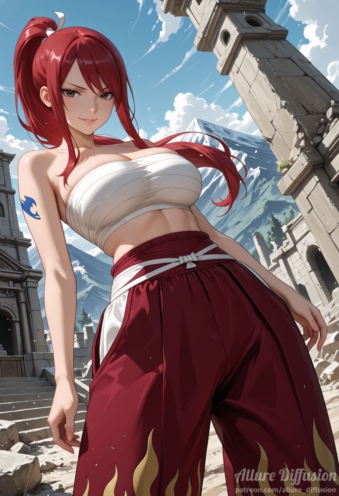 Erza Scarlet cooling down after a training session - #3